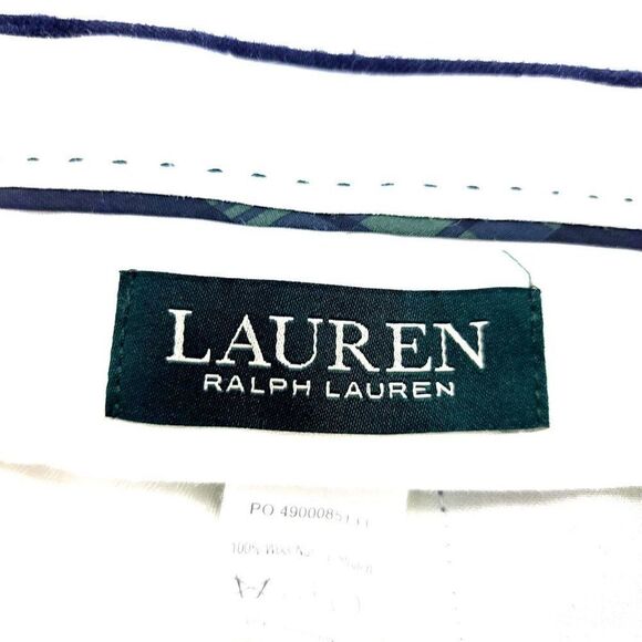 Lauren Ralph Lauren Wool Natural Stretch Blue Check Flat Front Dress Pants 32/31 - Picture 5 of 6
